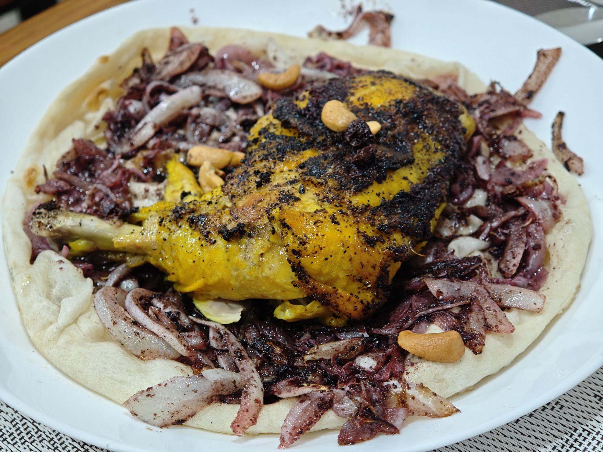 Freshly served traditional Palestinian musakhan
